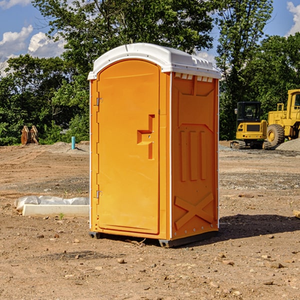 how often are the portable restrooms cleaned and serviced during a rental period in Hessmer